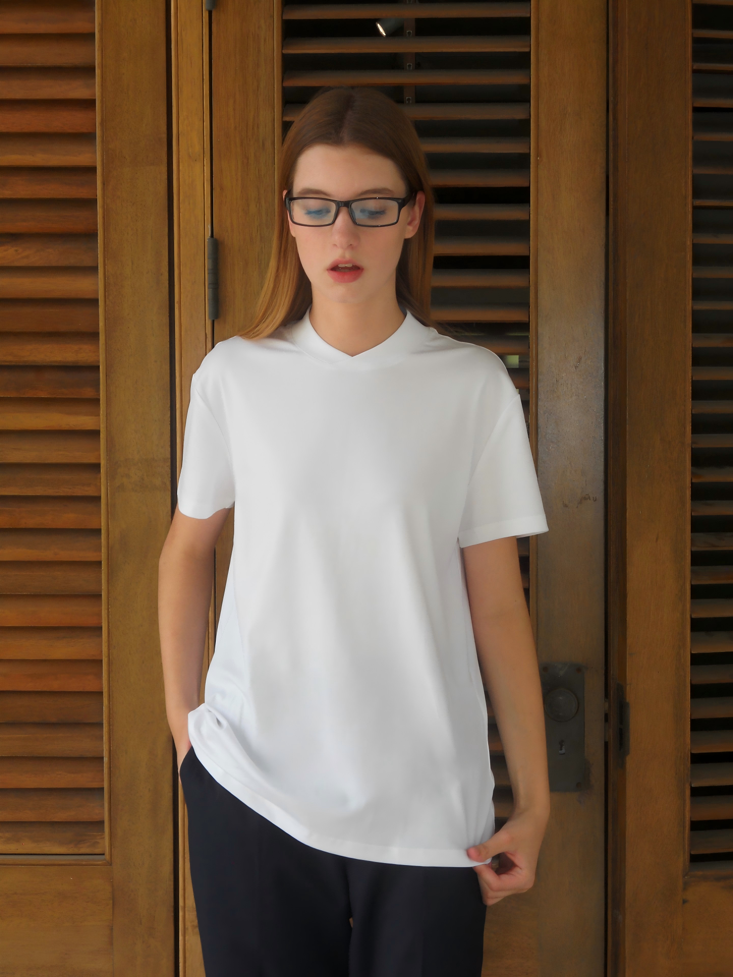 D1pS1a Silk-finished fabric casual and versatile summer T-shirt